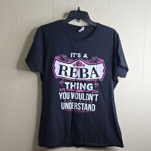 Port & Company Reba Thing  Graphic T-Shirt with Pink and White Print XL